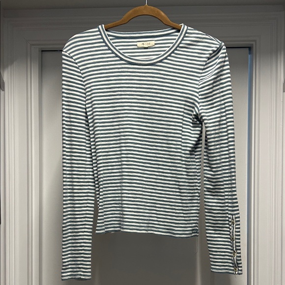 Madewell Tops - Madewell Navy and White Striped Long Sleeve Tee